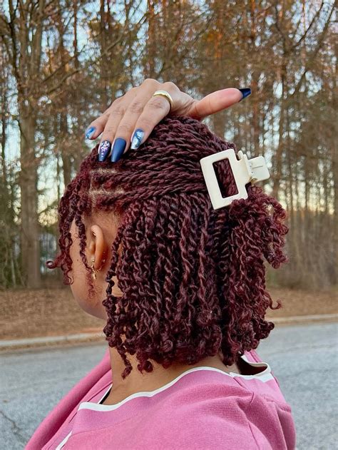 Short Mini Twist Style Natural Hair Twists Natural Hair Styles