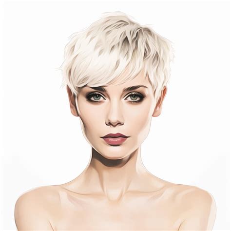 Premium Photo Pretty Blonde Woman Psd Vector Illustration Minimalistic Pattern