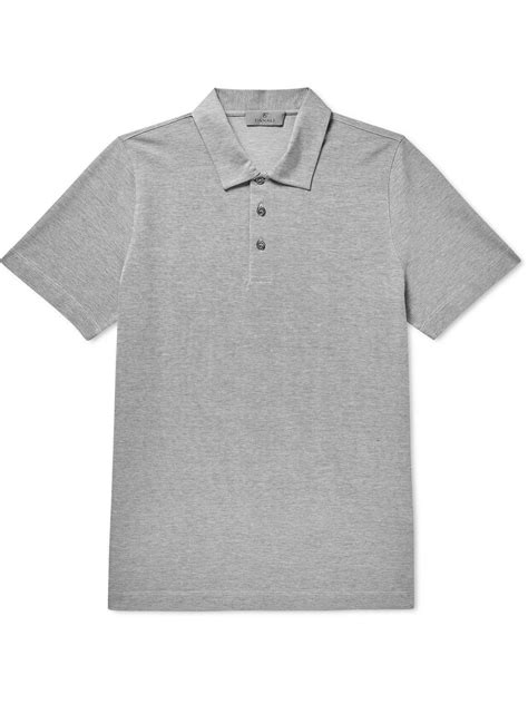 Canali Cotton Piqué Polo Shirt Gray Canali