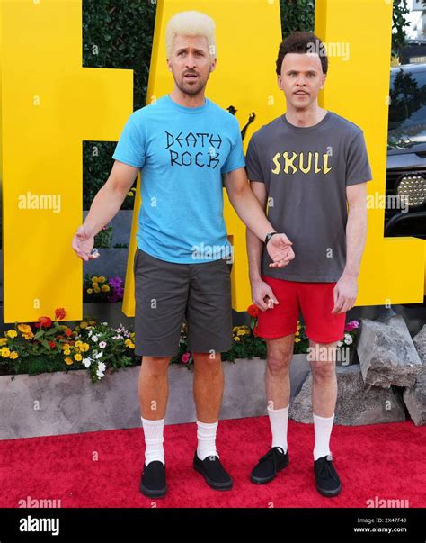 Los Angeles Usa 30th Apr 2024 L R Ryan Gosling And Mikey Day Dressed As Beavis And