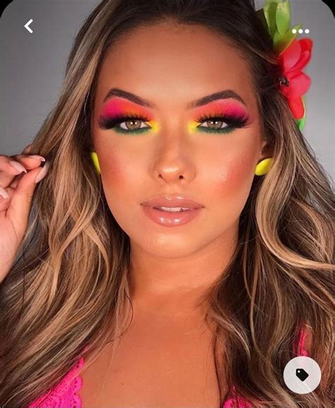 Pin On Maquiagem Artística Hawaiian Makeup Tropical Makeup Hawaii Makeup