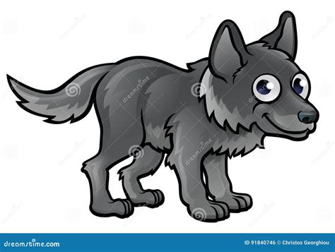 Personaje De Dibujos Animados Del Lobo Ilustraci N Del Vector