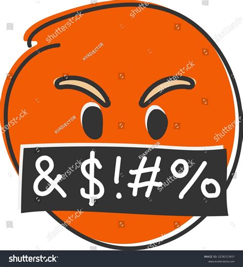 Angry Swearing Emoji Emoticon Swear Words Stock Vector Royalty Free