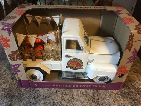 Rare Metal Member S Mark Prelit Vintage Harvest Truck In Box For