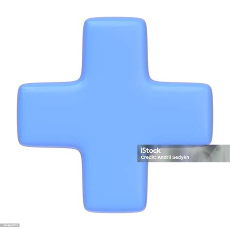 Blue Plus Sign Isolated On White Background Stock Photo Download