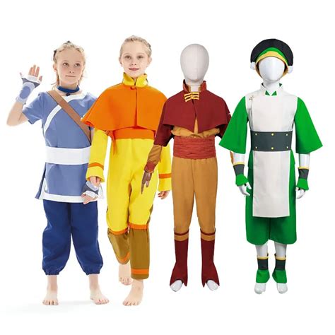 Avatar: Son Airbender Avatar Aang Cosplay Kostüm Çocuk Çocuk Tulum Kıyafetleri Cadılar Bayramı ...