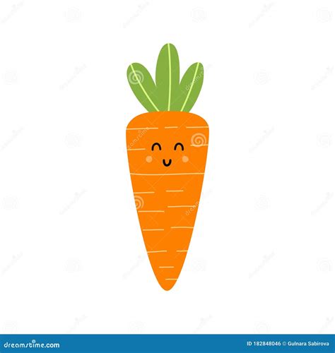 Carrot Character With Funny Cartoon Smiling Semi Realistic Carrot