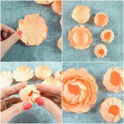 Peony Paper Flower Template Step By Step Easy Paper Flower Tutorial