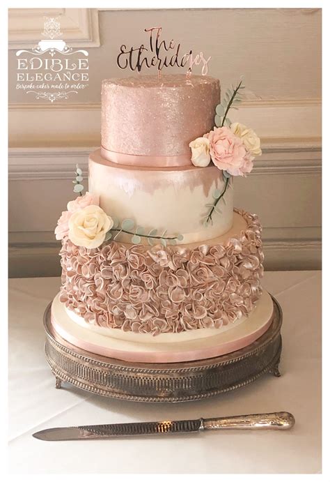 Wedding Rosegold Blush Ivory Weddingcakes Cake Tieredcake