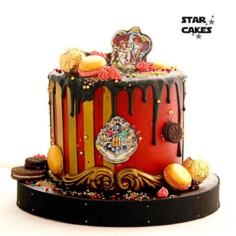 Harry Potter Gryffindor Drip Cake Decorated Cake By CakesDecor