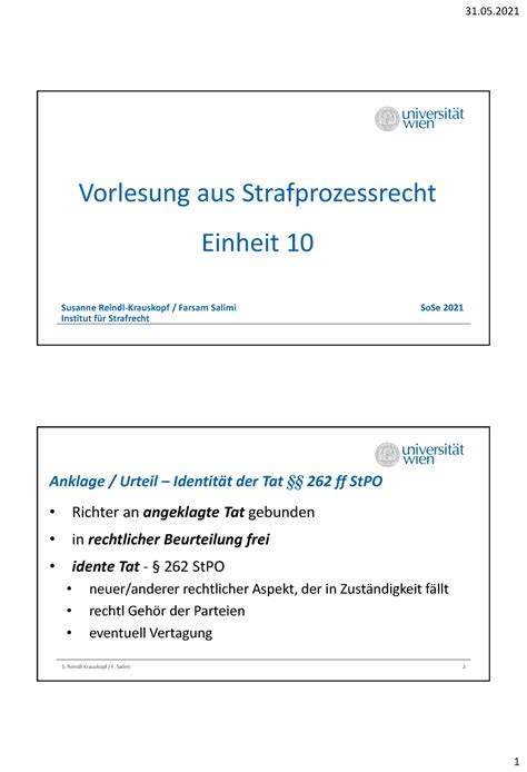 E10 31052021 Vorlesung Stpo Folie Vorlesung Aus Strafprozessrecht