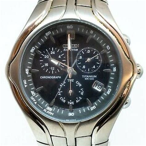 Citizen Eco Drive Wr100 Titanium Chronograph Gn 4w S Mens Wrist Watch Watchcharts Marketplace