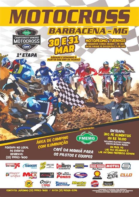 Vai começar o Campeonato Mineiro de Motocross 2019 Barbacena MG 29 a 31