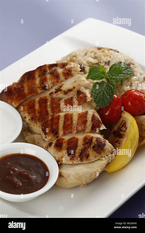 roasted chicken rice Stock Photo - Alamy