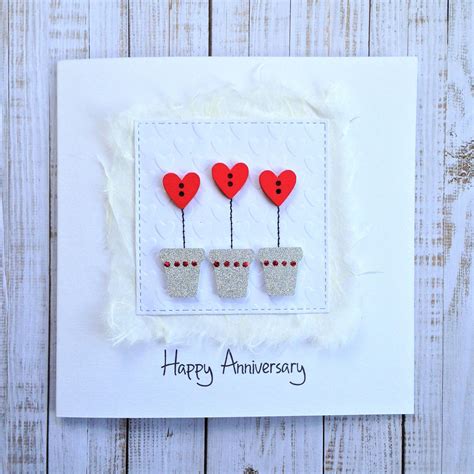 Handmade Anniversary Card Cute Anniversary Card Heart Anniversary