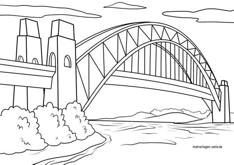 Malvorlage Ausmalbilder Bruecken Brucke Gebaude Sketch Coloring Page