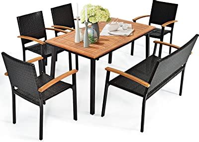 Amazon Tangkula Piece Outdoor Dining Set Garden Patio Wicker