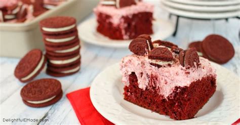 Red Velvet OREO Poke Cake Oreo Poke Cakes Delicious Cake Recipes