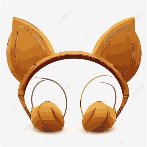 Cat Ears Vector Sticker Clipart Cartoon Music Headphones Fox Cat