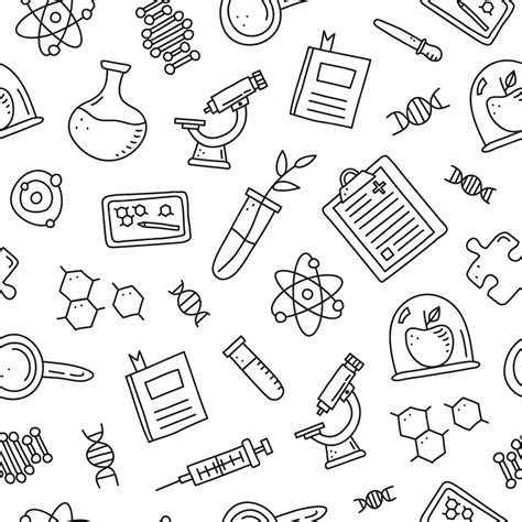 Premium Vector Seamless Pattern With Doodle Genetic Engineering Icons