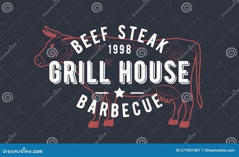 Logo Steak By Hand Drawing Vector Illustration CartoonDealer