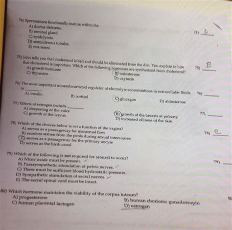 Solved 74 Spermatozoa Functionally Mature Within The A Chegg