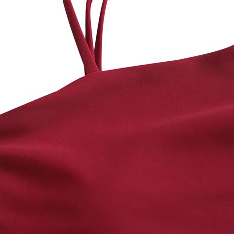 ZAFUL Red Wine Boning Side Plain Cami Bikini Top F Vicedeal
