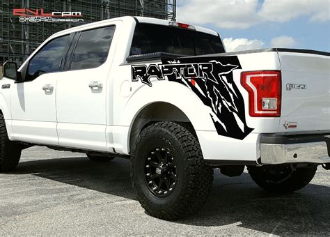 Side truck bed box graphic vinyl Decal Sticker Kit set for fit Ford raptor f150 - Graphics Decals