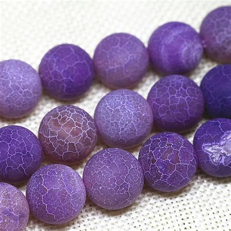 High Grade Natural Purple Weathered Onyx Round Carnelian Agat Beads