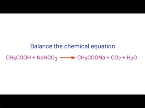 CH3COOH+NaHCO3=CH3COONa+CO2+H2O balance the chemical equation ...