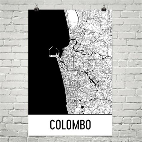 Colombo Map, Colombo Art, Colombo Print, Colombo Sri Lanka Poster, Colombo Wall Art, Sri Lankan ...