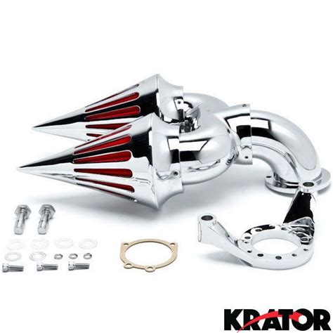 Chrome Dual Spike Air Cleaner Kits Intake Filter For Harley Davidson Cv