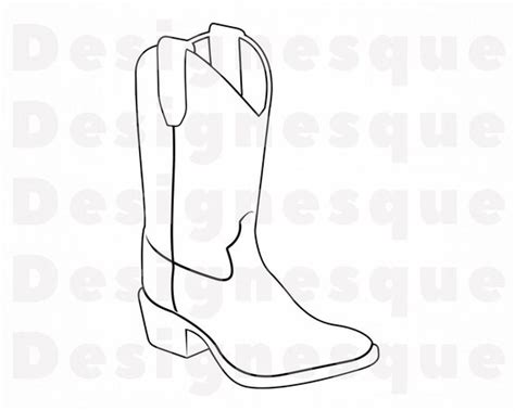 Cowboy Boot Outline 7 SVG Cowboy Boot SVG Cowboy Svg Etsy