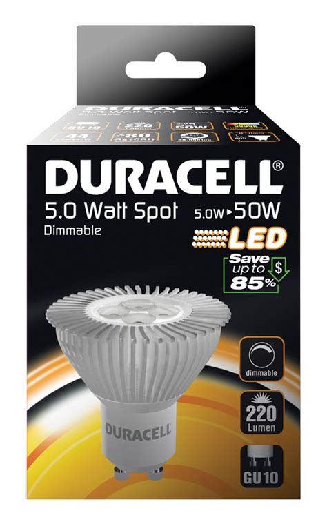 Duracell Led Dimmable Clear Spotlight Gu W