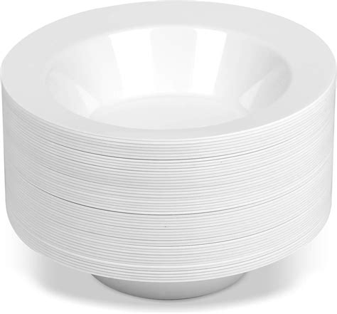 Amazon BloominGoods 50 Large Disposable White Plastic Soup Bowls