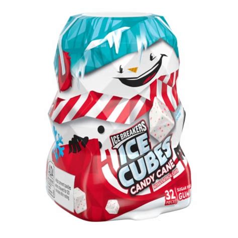 ICE BREAKERS ICE CUBES Candy Cane Flavored Sugar Free Chewing Gum Christmas Candy Bottle, 32 ...