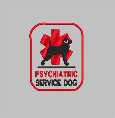 Psychiatric Service Dog Patch Embroidery File Digital Only Humble Dog