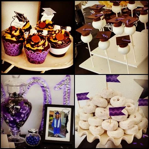 Swirls Cupcakes!: Purple n Black Graduation Dessert Table