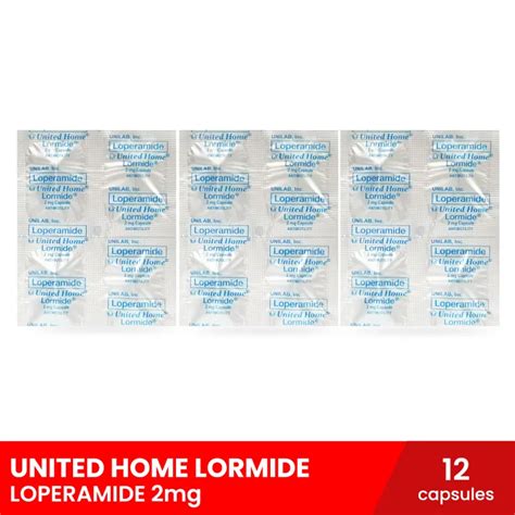 United Home Lormide Loperamide 2mg X 12 Capsules For Relief Of