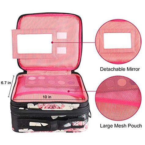 Kootek Travel Makeup Bag 2 Layer Portable Train Cosmetic Case Organizer