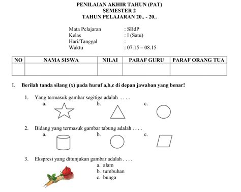 Soal PAT SBdP Kelas 1 Semester 2 Tahun 2020 Pembahasan Dan Jawaban