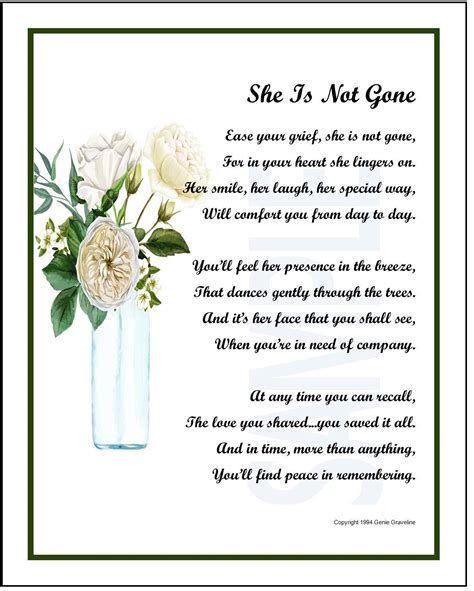 Sympathy Bereavement Memorial Remembrance Poem Gift Verse - Etsy