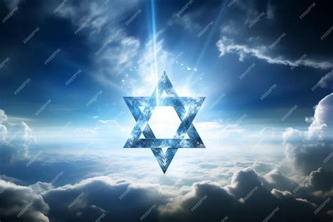 Premium Photo A Gold Star Of David On A Dark Background