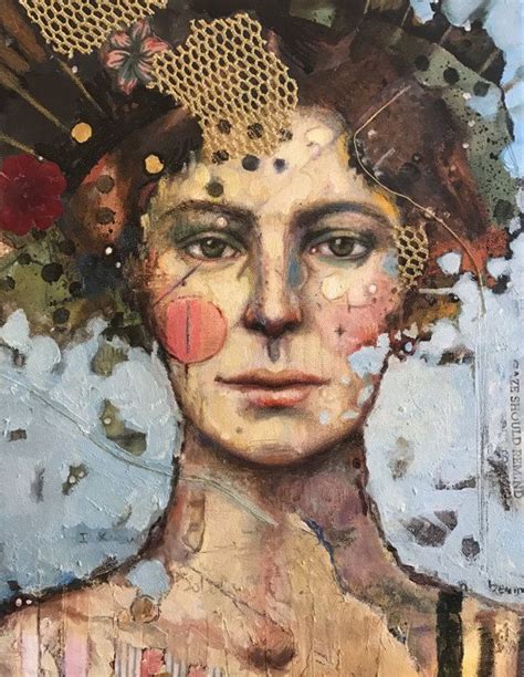 Original Mixed Media Portrait Dune Dame De Style Victorien De Peinture