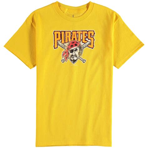 Youth Pittsburgh Pirates Gold Distressed Logo T-Shirt