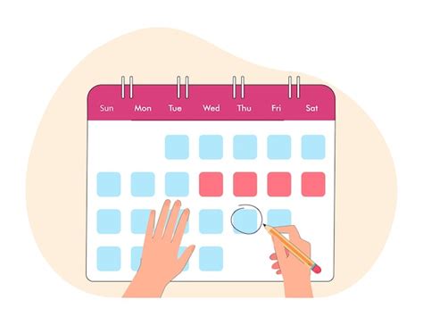 Manos De Empleado O Estudiante Marcando Día En Calendario Con Lápiz