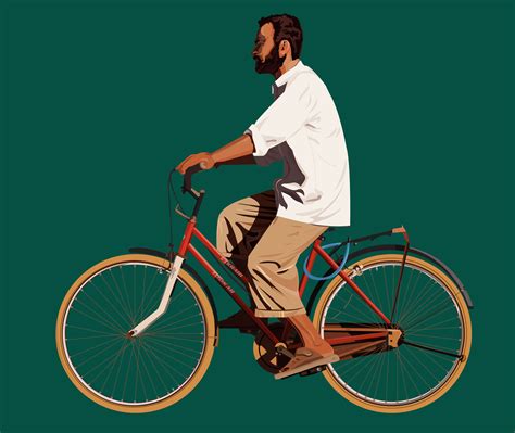 Artstation Indian Man On A Bicycle Vector Art