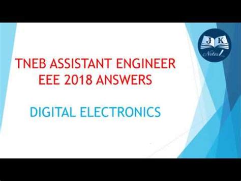 TNEB AE EEE 2018 Digital Electronics Detailed Solutions YouTube