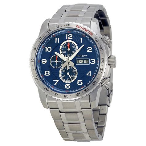 Bulova Marine Star Sport Chronograph Blue Dial Stainless Steel Men S