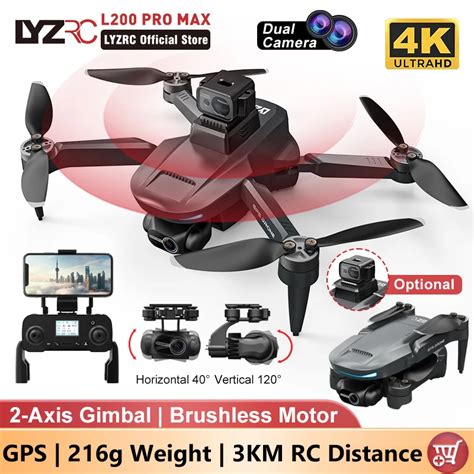 Lyzrc Drone Profissional L Pro Max K Eixos Ptz Gps Sem Escova